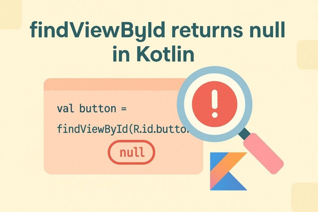 findViewById returns null in Kotlin