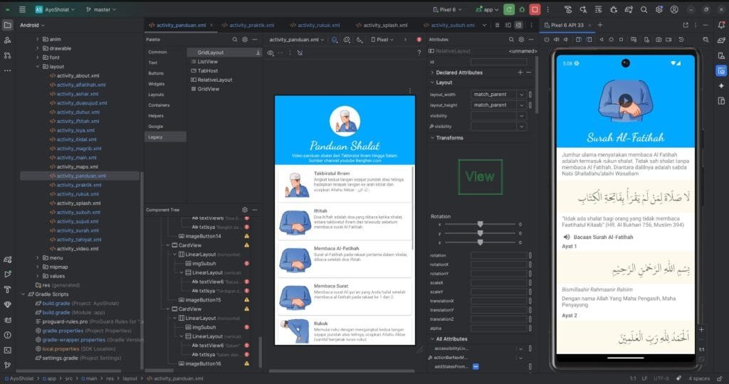 Shalat guide app Java Android Studio